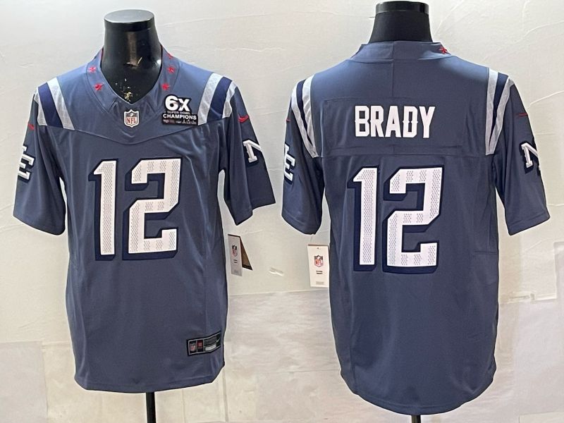 Men 2026 New England Patriots #12 Brady Blue 5th generations Nike Limited NFL Jersey style 012